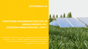 Monitoring wskaźników rezultatu w ramach projekt